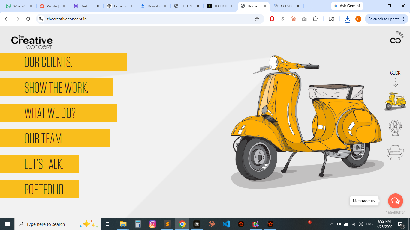 The Creative Concept — animated creative studio website