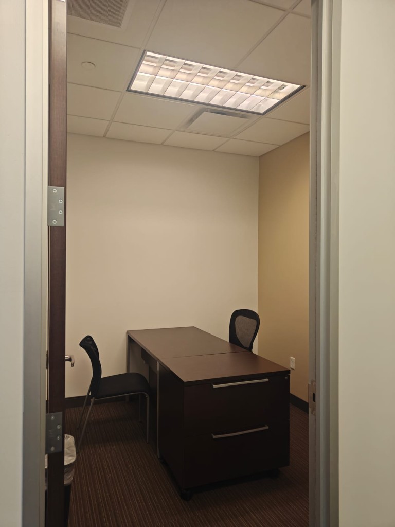 Techmines U.S. office — workspace viewed through open doorway
